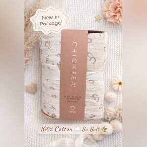 ✨ Chickpea Baby Muslin Blanket Set (2 Pack) 🤍
